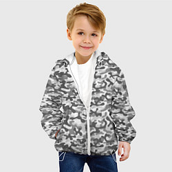 Куртка с капюшоном детская Серый Городской Камуфляж, цвет: 3D-белый — фото 2