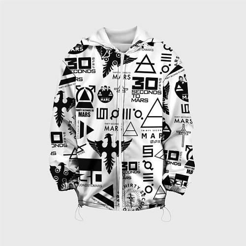 Детская куртка 30 Seconds to Mars паттерн / 3D-Белый – фото 1