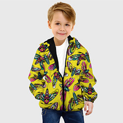 Куртка с капюшоном детская Бабочка Мёртвая голова!, цвет: 3D-черный — фото 2