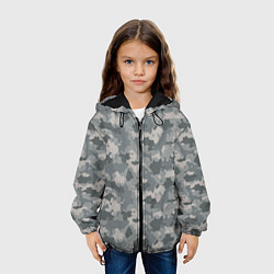 Куртка с капюшоном детская Серый Камуфляж городской, цвет: 3D-черный — фото 2