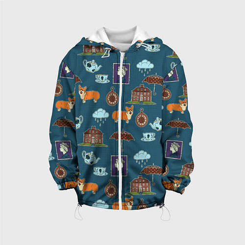 Детская куртка Англия паттерн / 3D-Белый – фото 1