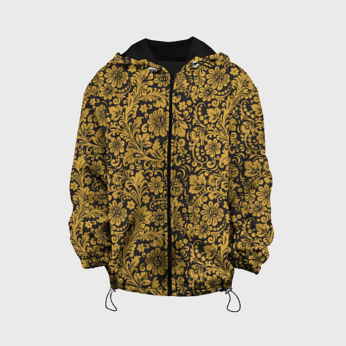 Детская куртка Золотые Цветы хохлома / 3D-Черный – фото 1
