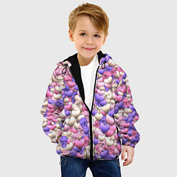Куртка с капюшоном детская Сердечки-черепушки, цвет: 3D-черный — фото 2