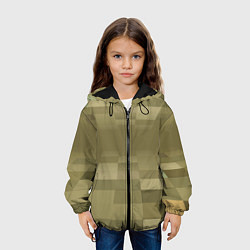 Куртка с капюшоном детская Пиксельный военный фон, цвет: 3D-черный — фото 2
