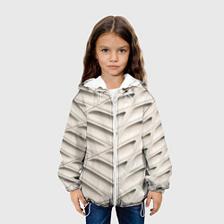 Куртка с капюшоном детская Бежевые Узоры, цвет: 3D-белый — фото 2