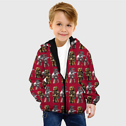 Куртка с капюшоном детская Minecraft warriors pattern, цвет: 3D-черный — фото 2