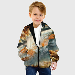 Куртка с капюшоном детская Песчаный Космос, цвет: 3D-черный — фото 2