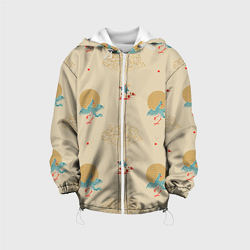 Детская куртка Китайский орнамент Феникс / 3D-Белый – фото 1