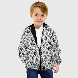 Куртка с капюшоном детская Флажки для Автогонок, цвет: 3D-черный — фото 2