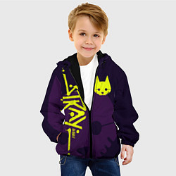 Куртка с капюшоном детская Stray лого, цвет: 3D-черный — фото 2
