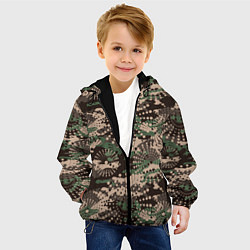 Куртка с капюшоном детская Камуфляж брызги, цвет: 3D-черный — фото 2