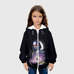 Куртка с капюшоном детская Cyberpunk 2077 Киану в игре, цвет: 3D-белый — фото 2