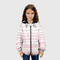 Куртка с капюшоном детская Фон с сердечками, цвет: 3D-черный — фото 2