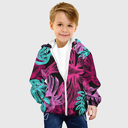 Куртка с капюшоном детская Папоротниковый неон, цвет: 3D-белый — фото 2