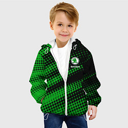 Куртка с капюшоном детская Skoda текстура, цвет: 3D-белый — фото 2