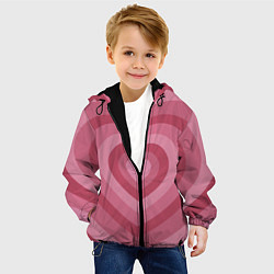 Куртка с капюшоном детская Сердца LOVE, цвет: 3D-черный — фото 2