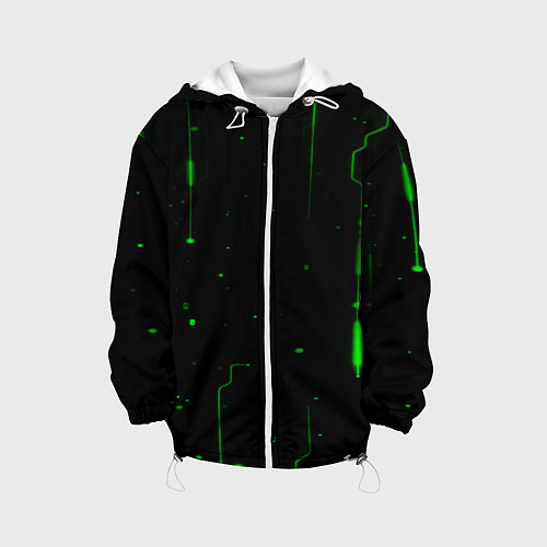 Детская куртка Neon Green Light / 3D-Белый – фото 1