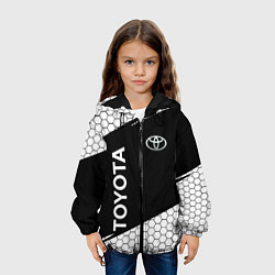 Куртка с капюшоном детская Toyota Sport соты, цвет: 3D-черный — фото 2
