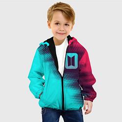 Куртка с капюшоном детская BTS Абстракция, цвет: 3D-черный — фото 2