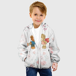 Куртка с капюшоном детская Плюшевый Поцелуй Влюблённые Мишки, цвет: 3D-белый — фото 2