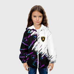 Куртка с капюшоном детская Lamborghini pattern gradient, цвет: 3D-белый — фото 2