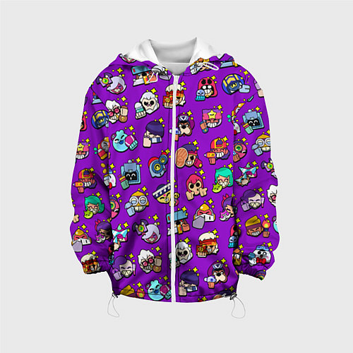 Детская куртка Особые редкие значки Бравл Пины фиолетовый фон Bra / 3D-Белый – фото 1