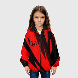 Куртка с капюшоном детская HONDA RED ХОНДА КРАСНЫЙ, цвет: 3D-черный — фото 2