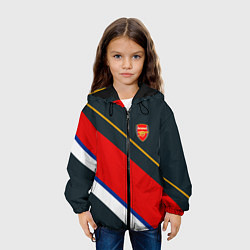 Куртка с капюшоном детская Arsenal арсенал football, цвет: 3D-черный — фото 2