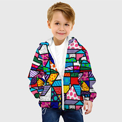 Куртка с капюшоном детская Ромеро Бритто красочный узор, цвет: 3D-белый — фото 2