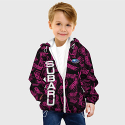 Куртка с капюшоном детская SUBARU STI PATTERN, цвет: 3D-белый — фото 2