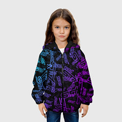 Куртка с капюшоном детская STI NEON PATTERN, цвет: 3D-черный — фото 2