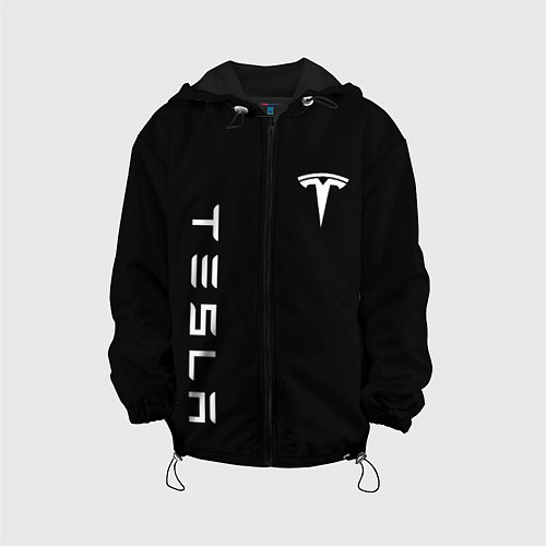 Детская куртка Tesla Тесла логотип и надпись / 3D-Черный – фото 1