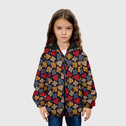 Куртка с капюшоном детская Карточные Масти Cards, цвет: 3D-черный — фото 2