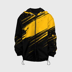 Куртка с капюшоном детская Black and yellow grunge, цвет: 3D-черный