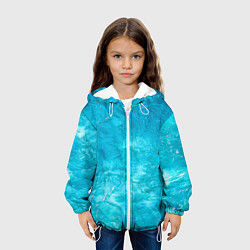 Куртка с капюшоном детская Голубой океан Голубая вода, цвет: 3D-белый — фото 2