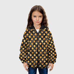 Куртка с капюшоном детская Золотой горошек на черном фоне, цвет: 3D-черный — фото 2