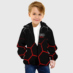 Куртка с капюшоном детская АУДИ Autosport Соты, цвет: 3D-черный — фото 2
