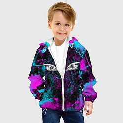 Куртка с капюшоном детская ГЛАЗА АКАЗЫ ГЛИТЧ, цвет: 3D-белый — фото 2