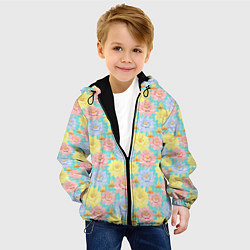 Куртка с капюшоном детская Медитация цветки лотоса, цвет: 3D-черный — фото 2