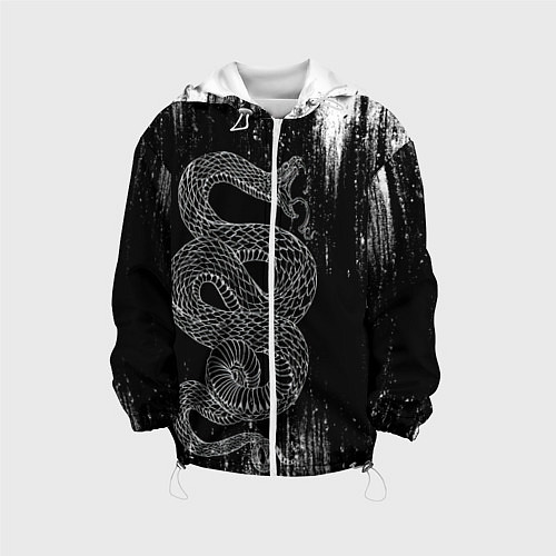 Детская куртка Snake Краски Змея ЧБ / 3D-Белый – фото 1