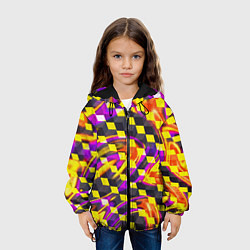 Куртка с капюшоном детская Черно-желтые кубы, цвет: 3D-черный — фото 2