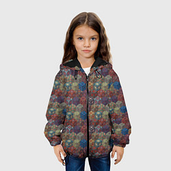 Куртка с капюшоном детская Разноцветные Кубические Узоры, цвет: 3D-черный — фото 2