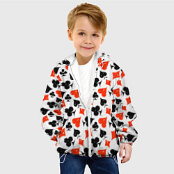 Куртка с капюшоном детская Пика, Черва, Крестя, Бубна, цвет: 3D-белый — фото 2