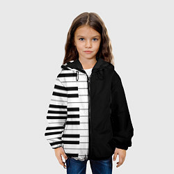 Куртка с капюшоном детская Черно-Белое Пианино Piano, цвет: 3D-черный — фото 2