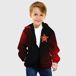 Куртка с капюшоном детская СССР - СЕРП И МОЛОТ Шум, цвет: 3D-черный — фото 2