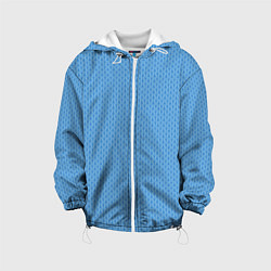 Куртка с капюшоном детская Вязаный узор голубого цвета, цвет: 3D-белый