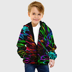 Куртка с капюшоном детская Neon pattern Vanguard, цвет: 3D-черный — фото 2