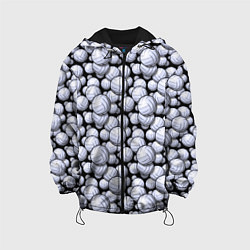 Куртка с капюшоном детская Волейбольные Мячи Volleyballs, цвет: 3D-черный