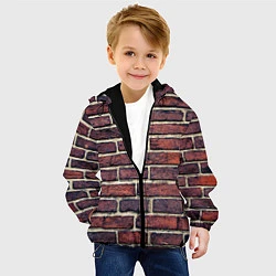 Куртка с капюшоном детская Brick Wall, цвет: 3D-черный — фото 2