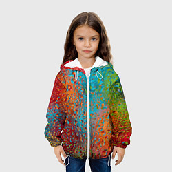 Куртка с капюшоном детская Капли на стекле Vanguard pattern, цвет: 3D-белый — фото 2